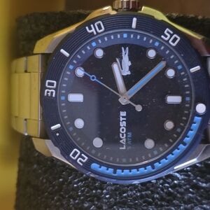 Lacoste Navy and Gold Dive Watch